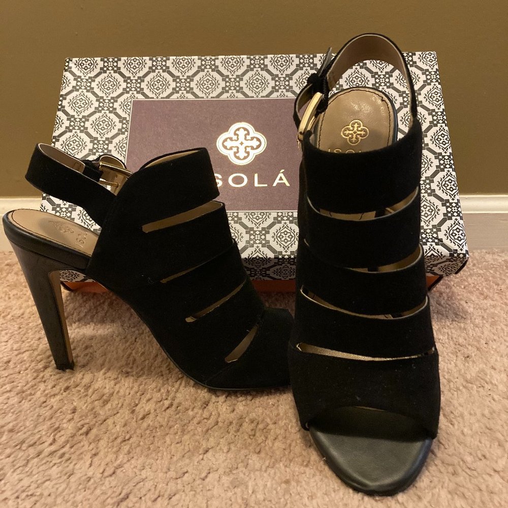Sexy black sling back sandals